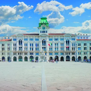 Picturesque buildings on the Unity of Italy Square in Trieste