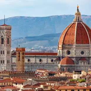 The Brunelleschi Dome with the Tuscany Mountains in the background, Italy