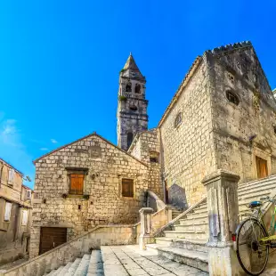 Scenic view at old historic architecture on Island Vis in Croatia