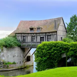 The old Mill of Vernon, above the Seine river, France