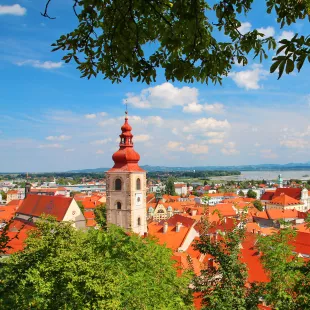 A picturesque view of Ptuj town in Slovenia