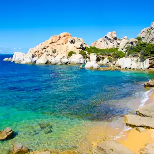 Beautiful beach coast of Sardinia in Italy