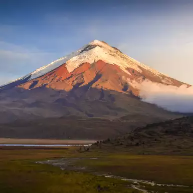 View of Cotopaxi volcano during the day in Ecuador