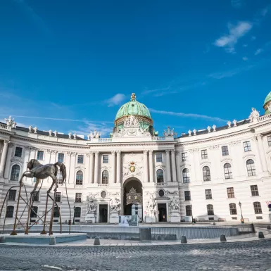 Hofburg Palace and it's white stone italian architecture, Austria