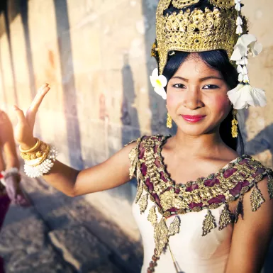 Traditional Aspara dancers in Siem Reap, Cambodia