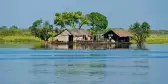 Exterior of the Floating Houses at Tonlé Sap Lake in Cambodia