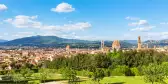 View of Florence with mountains in the distance, Italy