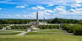 Green grass lawns of Frogner Park in Oslo, Norway