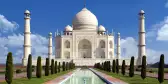 Taj mahal on a bright day in Agra, India