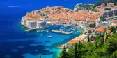 A panoramic view of the walled city, Dubrovnik Croatia and it's surrounding blue ocean waters