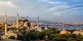 Panorama of Hagia Sophia in Istanbul, Turkey