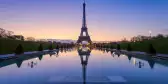 The Eiffel Tower and Trocadero fountains in Paris, France