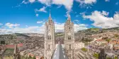 Basilica del Voto Nacional and downtown Quito in Ecuador