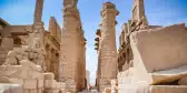 A shot through a passageway of Karnak Temple Complex in Luxor, Egypt