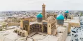 Aerial view of the Kalon mosque in Bukhara, Uzbekistan