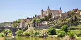 View of Toledo town from the Tagus river in Toledo, Spain