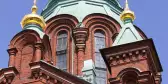 View of the Exterior of the Uspenski Orthodox Cathedral in Helsinki, Finland