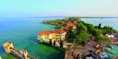 Aerial View of Sirmione from the Scaliger Castle over the Garda Lake, Italy