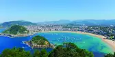 Aerial view of La Concha Beach in Gipuzkoa, Spain