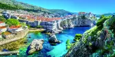 Aerial view of Dubrovnik cityscape on Adriatic Coast in Croatia