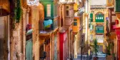 Narrow street in Valletta, Malta