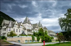 Exterior of the Fleischer’s Hotel in Voss, Norway