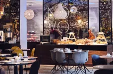 Interior of dining area at the Novotel Krakow Centrum in Krakow, Poland