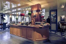 Buffet area at the Mercure Rouen Champs hotel in Rouen, France