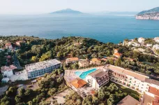 Aerial shot of Grand Hotel Vesuvio  in Sorrento, Italy