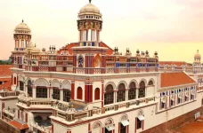 Chidambara Vilas, a stately hotel with an ornate facade exterior