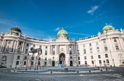 Hofburg Palace and it's white stone italian architecture, Austria