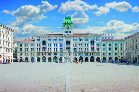 Picturesque buildings on the Unity of Italy Square in Trieste