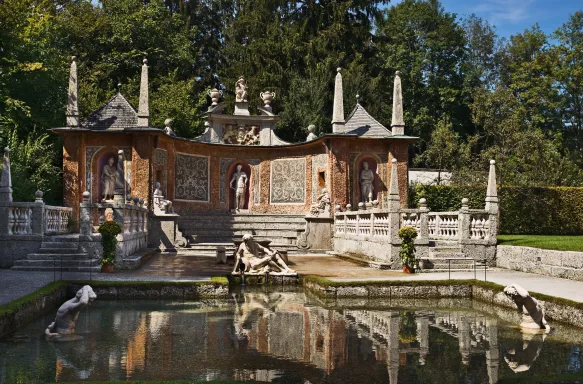 Hellbrunn Palace fountains, Salzburg, Austria