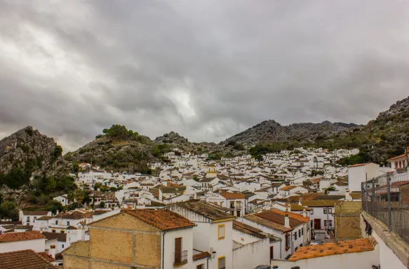 White mountain village in Malaga, Spain