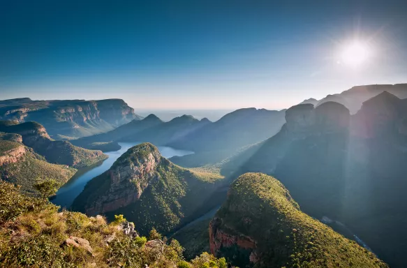 Blyde River Canyon during morning sunlight in Mpumulanga, South Africa