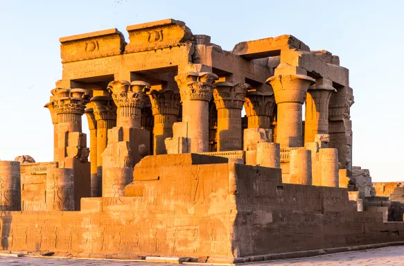 Temple of Kom Ombo during sunset in Egypt