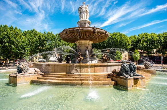 The Fontain de la Rotonde with sculptures in France