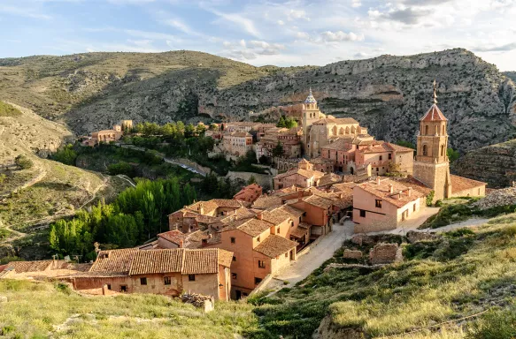 scenery of the medieval town of Albarracin in the province of Teruel in Aragon, Spain