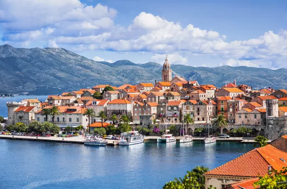 View of the Korcula town, Korcula island, Dalmatia, Croatia