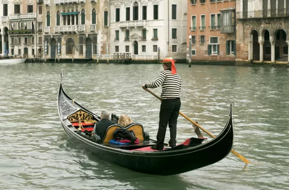 Gondola on Grand Canal in Venice, Italy