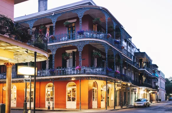 Royal Street in the French Quarter, New Orleans, Louisiana. 