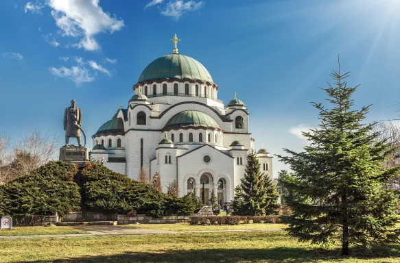 Cathedral on a beautiful sunny day in Belgrade, Serbia 