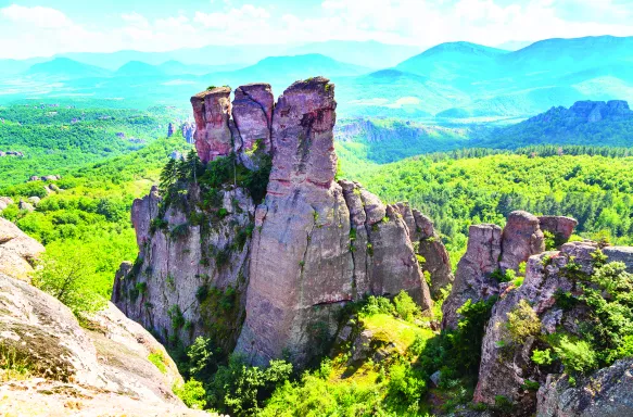 Belogradchik cliff rocks near ancient Kaleto in Bulgaria