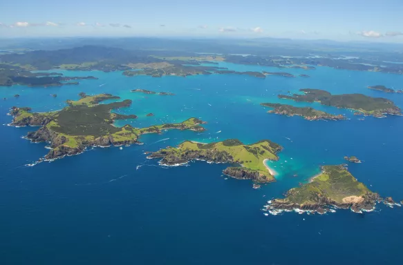 An aerial view of New Zealand