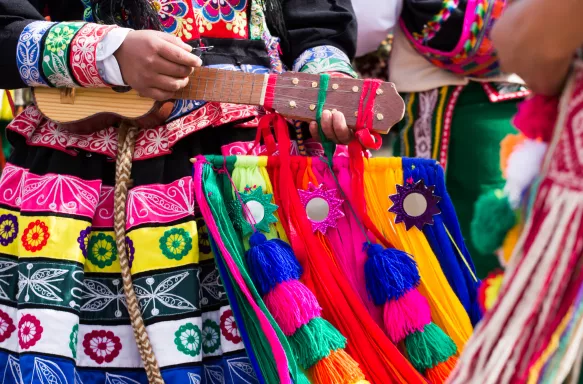 Peruvian dancers at the parade in Cusco.