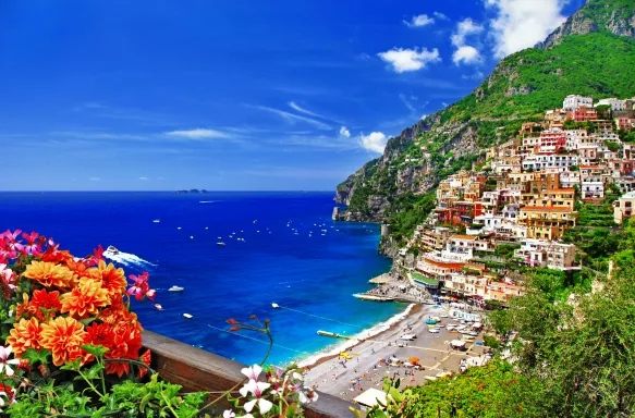 Stunning landscapes of Positano and the Amalfi Coast in Campania, Italy