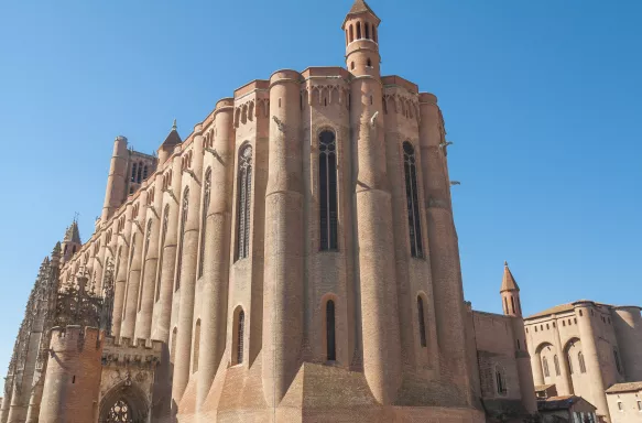 Exterior of Sainte-Cecile Cathedral of Albi in France