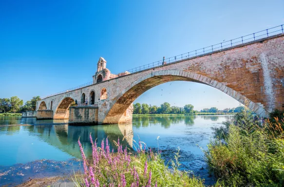 Pont d'Avignon medieval bridge across the Rhône River in France 