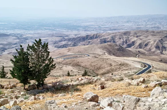 Summit view of Mose’s Promised Land from Mt. Nebo Madaba, Jordan