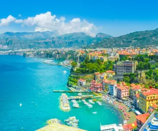 Aerial view of Sorrento city, Amalfi coast, Italy